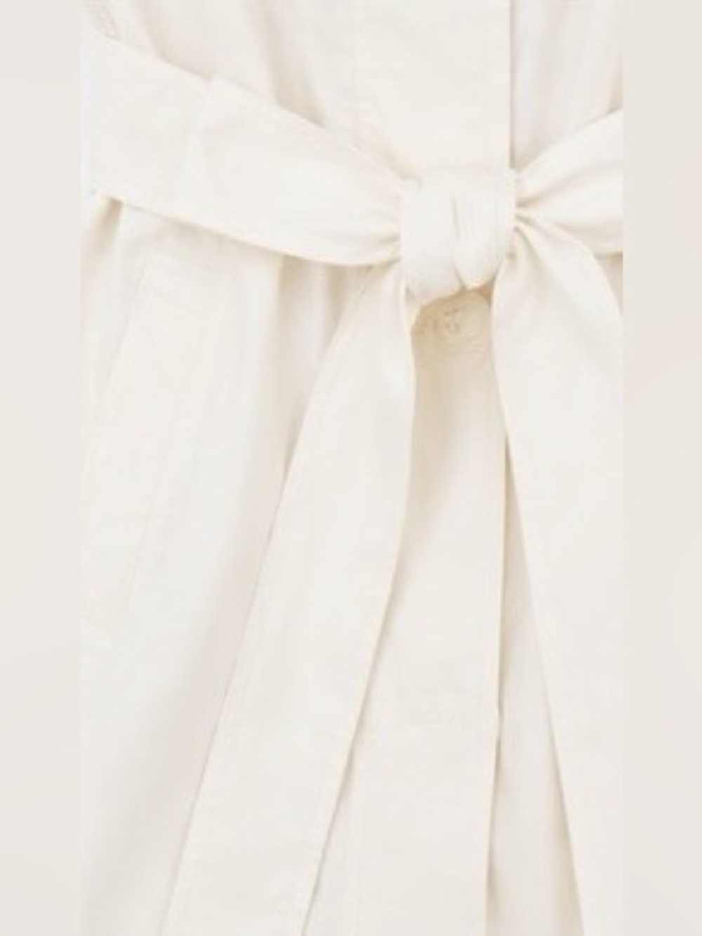 [Vince] Off-White Belted Raincoat Trench Coat Lined Minimal Chic XS - Picture 3 of 10